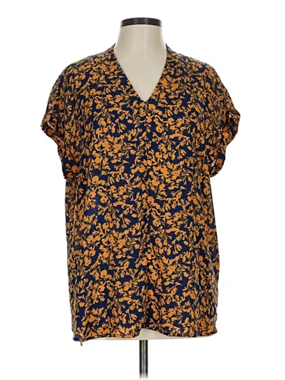 Pre-owned Pleione Short Sleeve Blouse In Gold