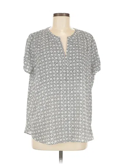 Pre-owned Pleione Short Sleeve Blouse In Gray