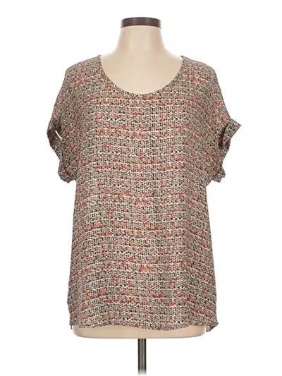 Pre-owned Pleione Short Sleeve Blouse In Gray
