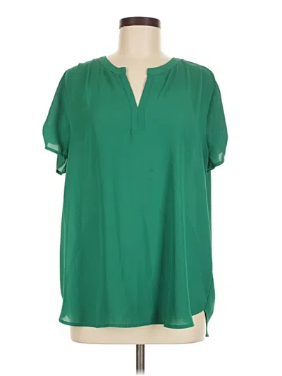 Pre-owned Pleione Short Sleeve Blouse In Green