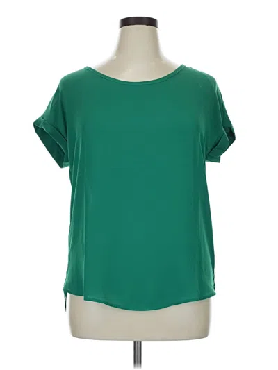 Pre-owned Pleione Short Sleeve Blouse In Green