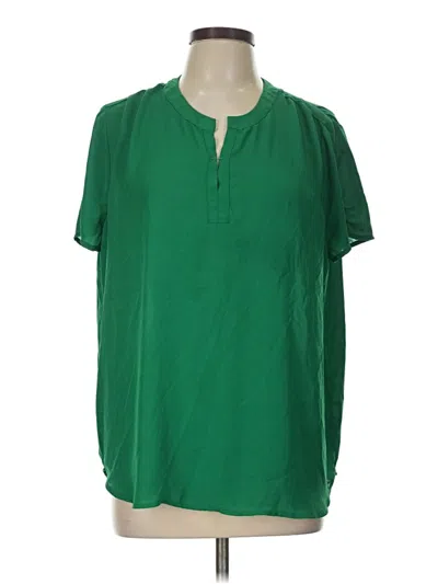Pre-owned Pleione Short Sleeve Blouse In Green