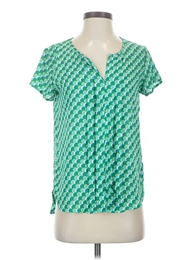 Pre-owned Pleione Short Sleeve Blouse In Green