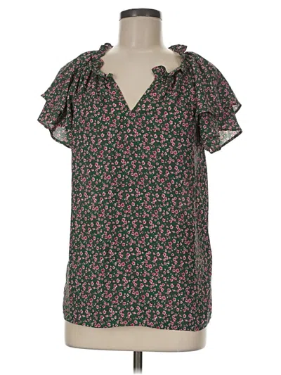 Pre-owned Pleione Short Sleeve Blouse In Green
