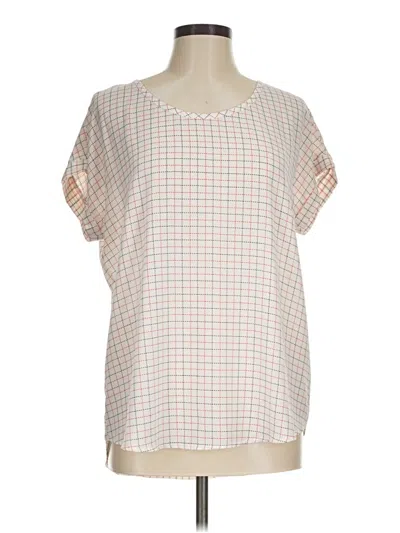 Pre-owned Pleione Short Sleeve Blouse In Ivory