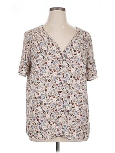 Pre-owned Pleione Short Sleeve Blouse In Ivory