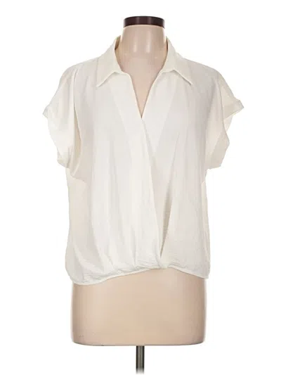 Pre-owned Pleione Short Sleeve Blouse In Ivory