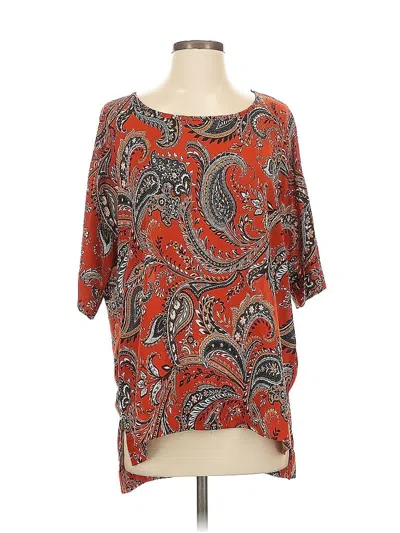 Pre-owned Pleione Short Sleeve Blouse In Orange
