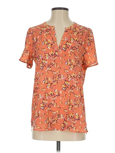 Pre-owned Pleione Short Sleeve Blouse In Orange