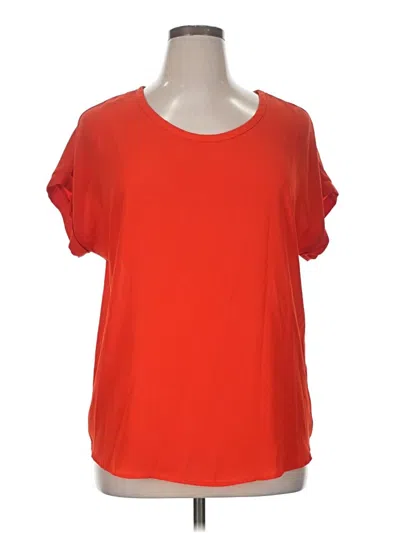 Pre-owned Pleione Short Sleeve Blouse In Orange