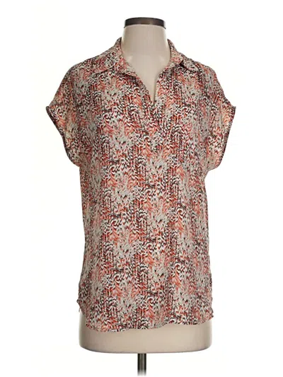 Pre-owned Pleione Short Sleeve Blouse In Orange
