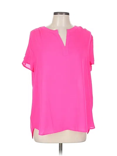 Pre-owned Pleione Short Sleeve Blouse In Pink