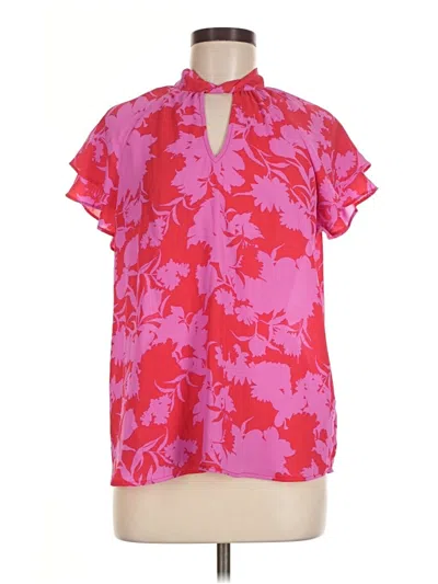 Pre-owned Pleione Short Sleeve Blouse In Pink