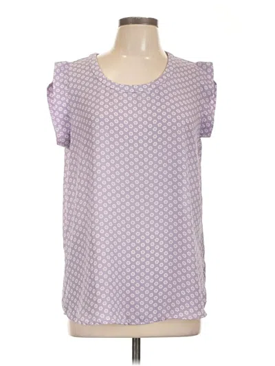 Pre-owned Pleione Short Sleeve Blouse In Purple