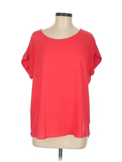 Pre-owned Pleione Short Sleeve Blouse In Red