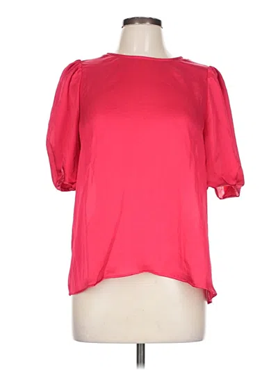 Pre-owned Pleione Short Sleeve Blouse In Red