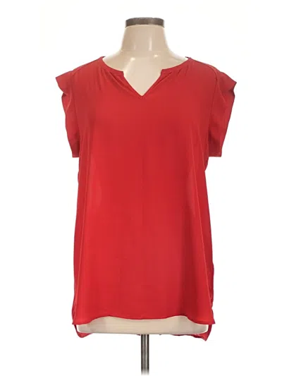 Pre-owned Pleione Short Sleeve Blouse In Red
