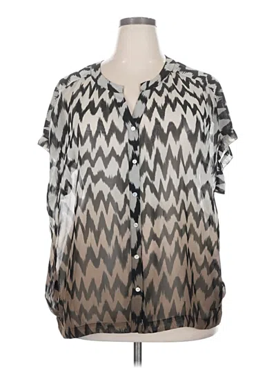 Pre-owned Pleione Short Sleeve Blouse In Silver