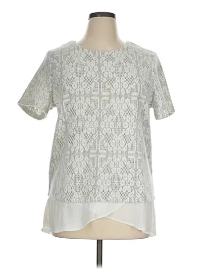 Pre-owned Pleione Short Sleeve Blouse In Silver