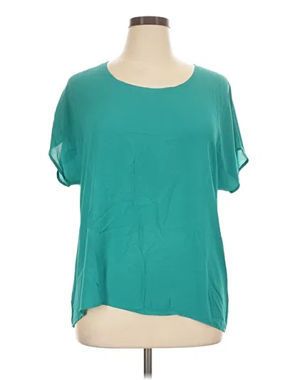 Pre-owned Pleione Short Sleeve Blouse In Teal
