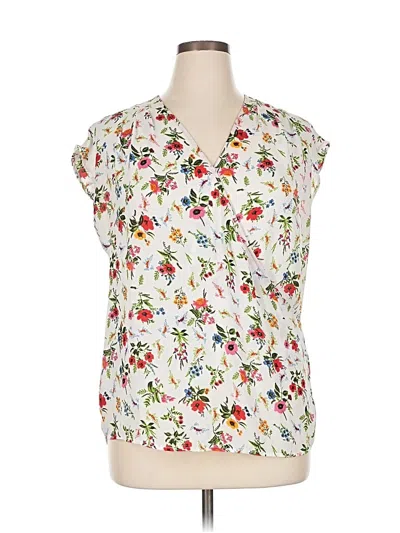 Pre-owned Pleione Short Sleeve Blouse In White