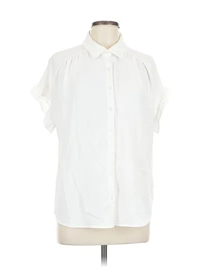 Pre-owned Pleione Short Sleeve Blouse In White