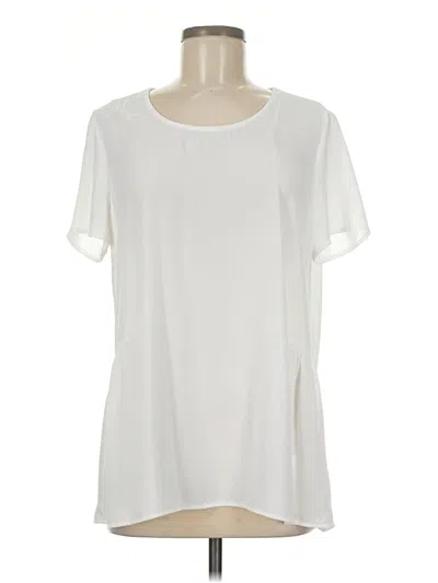 Pre-owned Pleione Short Sleeve Blouse In White