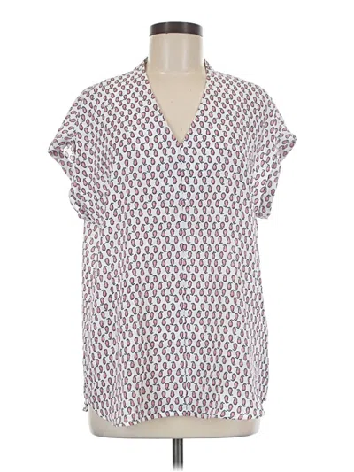 Pre-owned Pleione Short Sleeve Blouse In White