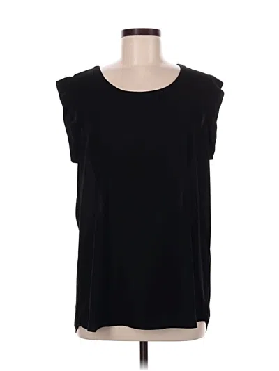 Pre-owned Pleione Short Sleeve Top Black Cold Shoulder Neckline Tops