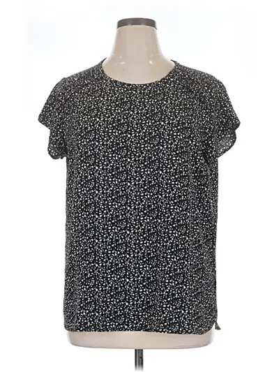 Pre-owned Pleione Short Sleeve Top Black Crew Neck Tops