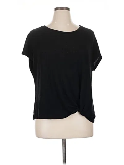 Pre-owned Pleione Short Sleeve Top Black Keyhole Neckline Tops