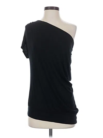 Pre-owned Pleione Short Sleeve Top Black One Shoulder Neckline Tops