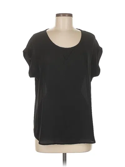 Pre-owned Pleione Short Sleeve Top Black Scoop Neck Tops