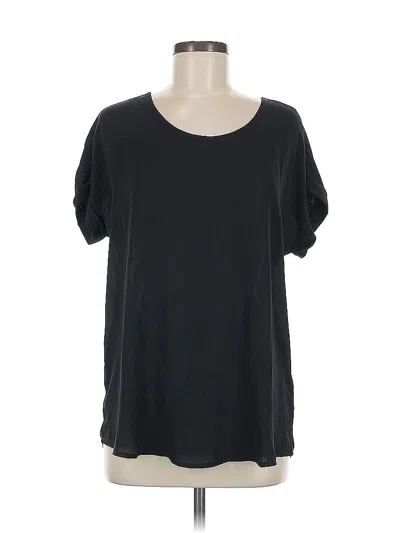 Pre-owned Pleione Short Sleeve Top Black Scoop Neck Tops