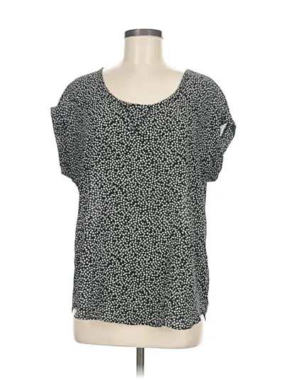 Pre-owned Pleione Short Sleeve Top Black Scoop Neck Tops