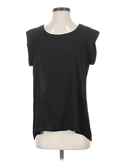 Pre-owned Pleione Short Sleeve Top Black Scoop Neck Tops