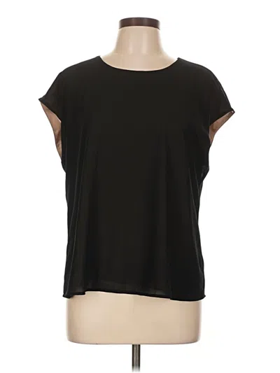 Pre-owned Pleione Short Sleeve Top Black Scoop Neck Tops