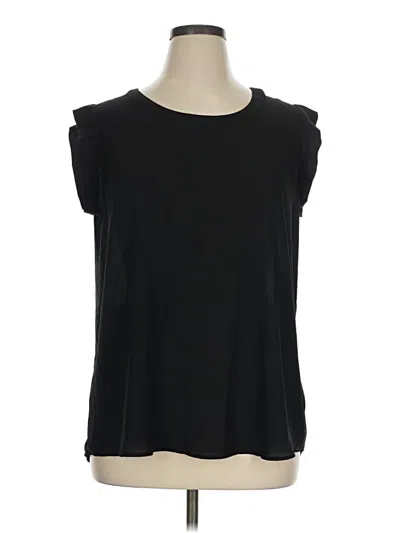 Pre-owned Pleione Short Sleeve Top Black Scoop Neck Tops