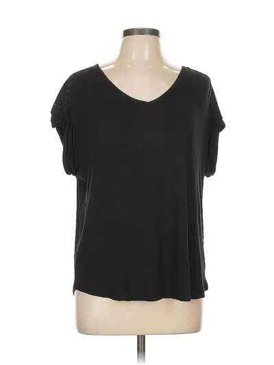 Pre-owned Pleione Short Sleeve Top Black V Neck Tops