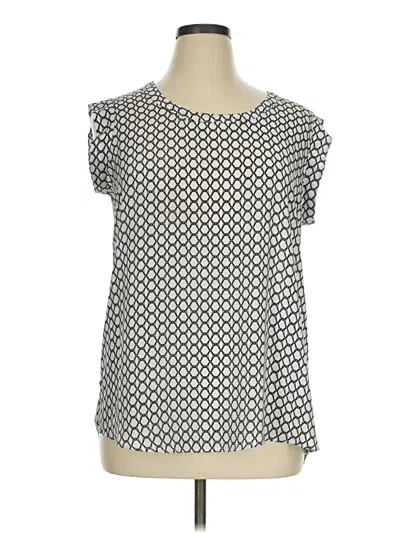Pre-owned Pleione Short Sleeve Top Gray Keyhole Neckline Tops