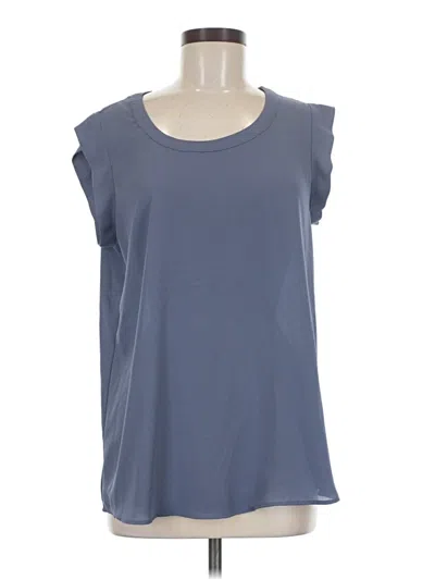 Pre-owned Pleione Short Sleeve Top Gray Scoop Neck Tops