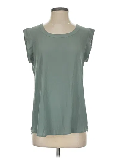 Pre-owned Pleione Short Sleeve Top Green Scoop Neck Tops