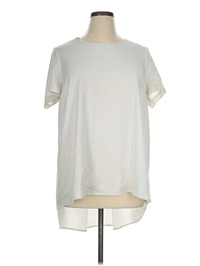 Pre-owned Pleione Short Sleeve Top Ivory Crew Neck Tops