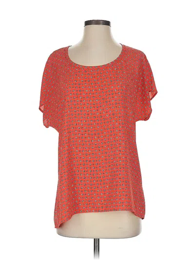 Pre-owned Pleione Short Sleeve Top Orange Square Neckline Tops