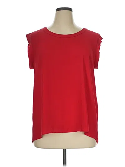 Pre-owned Pleione Short Sleeve Top Red Boatneck Tops