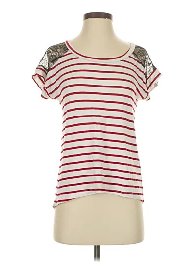Pre-owned Pleione Short Sleeve Top Red Scoop Neck Tops