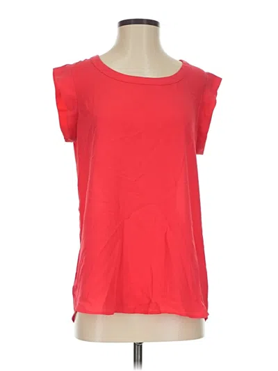 Pre-owned Pleione Short Sleeve Top Red Scoop Neck Tops