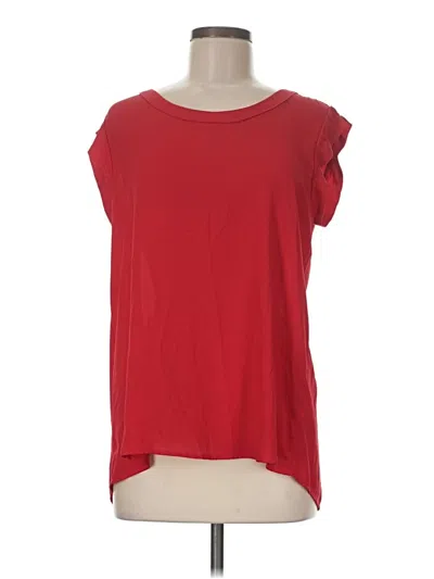 Pre-owned Pleione Short Sleeve Top Red Scoop Neck Tops