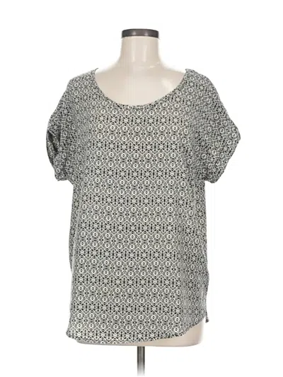 Pre-owned Pleione Short Sleeve Top Silver Scoop Neck Tops