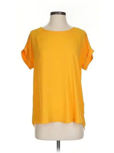 Pre-owned Pleione Short Sleeve Top Yellow Boatneck Tops
